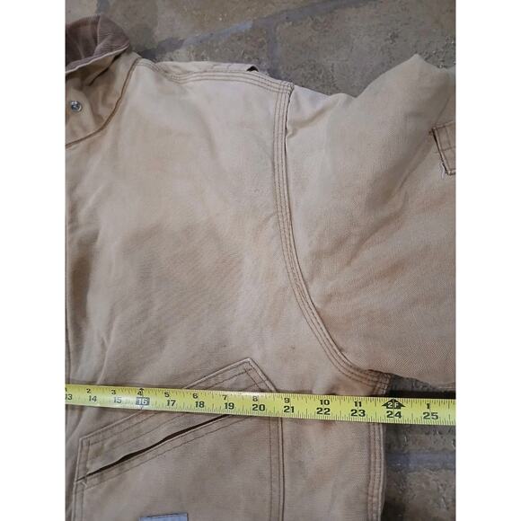 70s Carhartt Coveralls Sz M Boiler Jump Suit  Red Lining Distressed Corduroy VNT - Picture 14 of 16